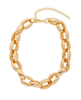 Gold Chunky Adjustable Collar to Necklace Genevieve Layering Necklace | Macy's