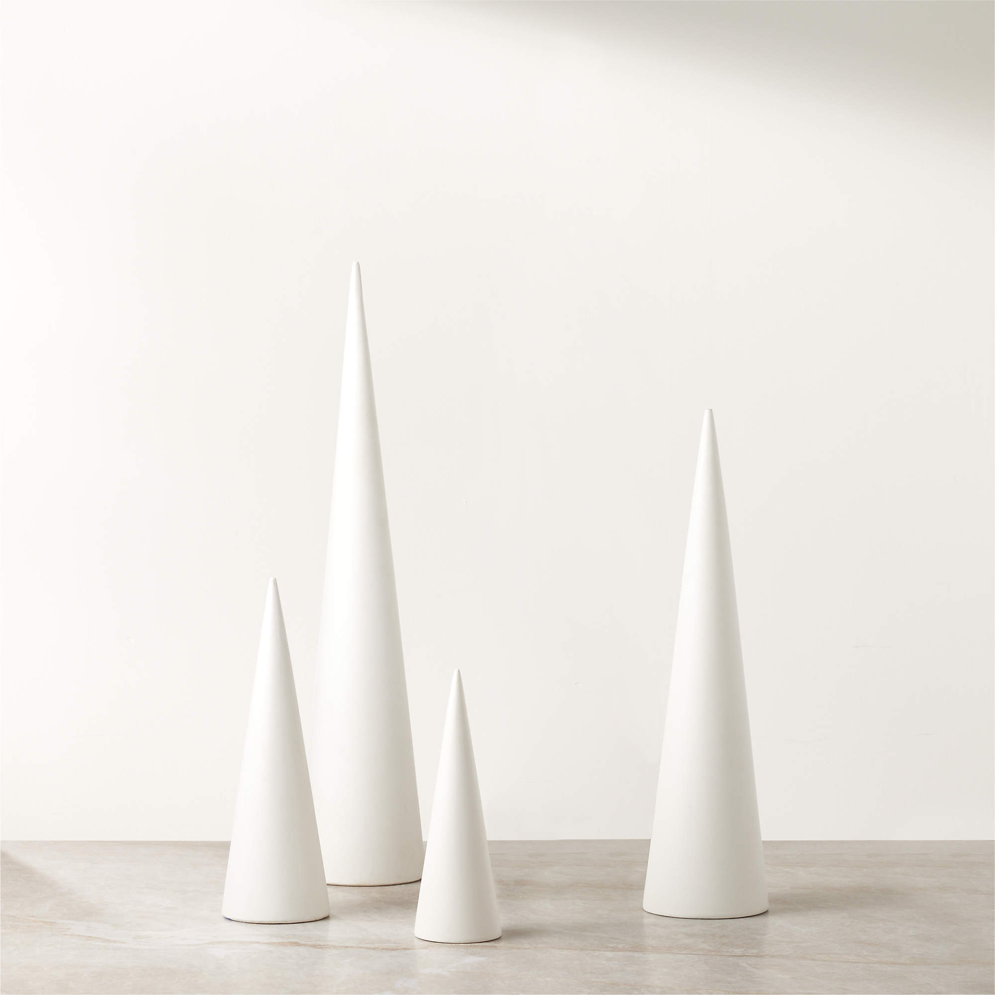 Surrey White Cement Christmas Tree 12" + Reviews | CB2 | CB2