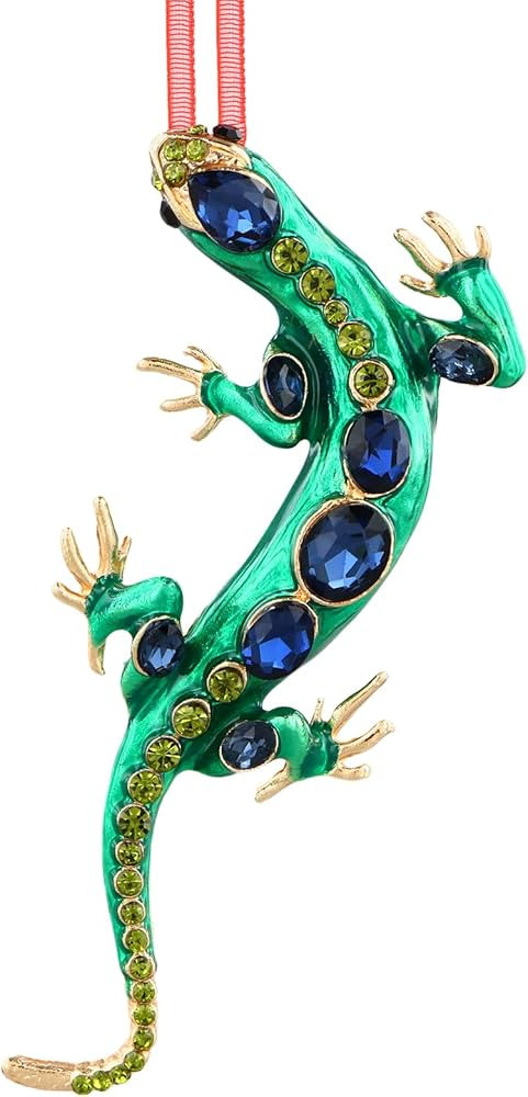 Green Lizard Christmas Ornaments - Metal Lizard Hanging Ornaments Green Weihnachtsgurke Christmas... | Amazon (US)