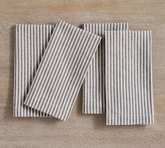 Wheaton Striped Linen/Cotton Napkins | Pottery Barn (US)