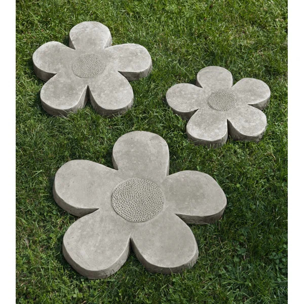 Weather Resistant Concrete Plants & Flowers Stepping Stone | Wayfair North America