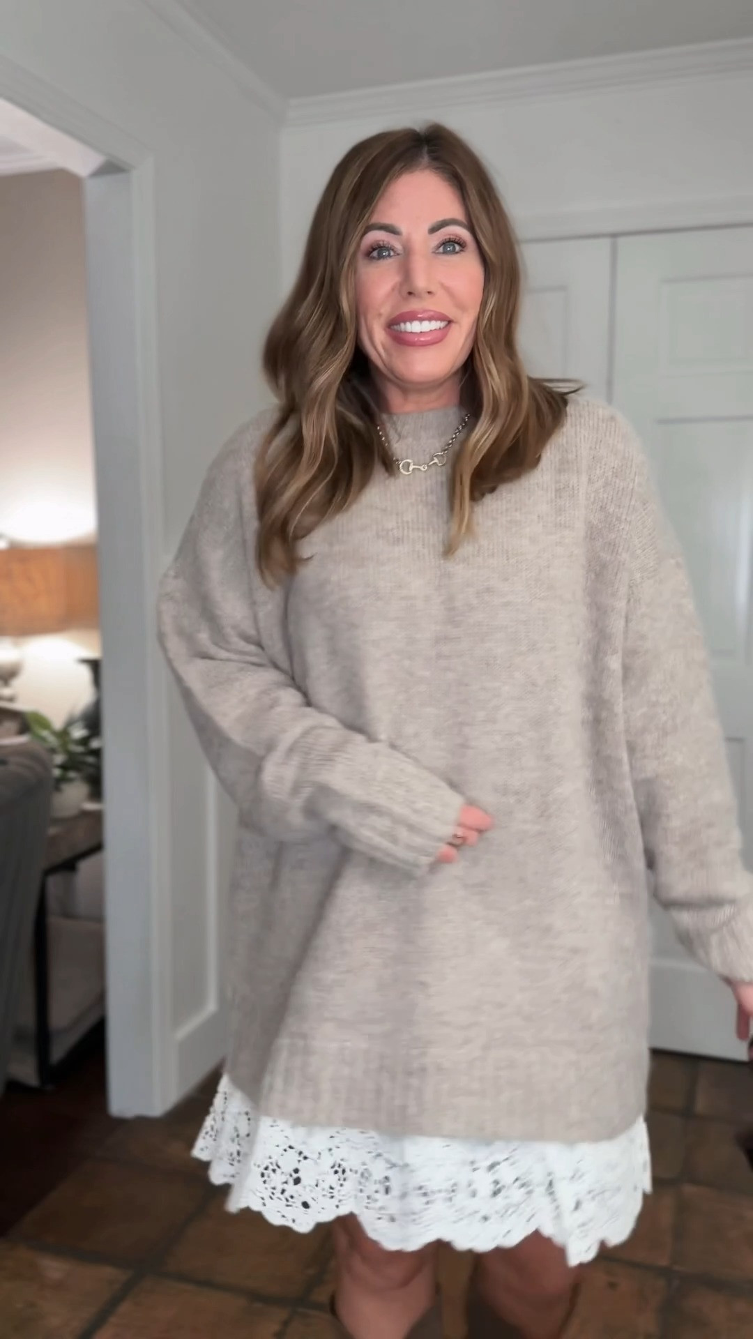 New for fall from @americaneagle!
Everything is 30 to 50% off plus you can save an additional 30% off with code AEFALL30, that stacks on top!

This sweater dress is so freaking adorable. I messed up and went to a large when I should've stuck with my true size medium. It comes in a few colors.

This gray sweater reminds me of the Goldie sweater from anthropology. It's so soft and lightweight and the perfect fit to wear with high-rise jeans. I'm wearing a

This bold stripe long sleeved tea is 100% cotton and it is so comfortable. I love the fit. I'm wearing a medium.

High-rise dreamy, straight, wide leg jeans in a size 8 long

High-rise wide leg, sweat sweatpants, and a size small long

High-rise wide leg cargo pants/size 8 long

Low rise ultra wide leg camo pants/size 8 long
Low rise ultra wide leg brown pants/size 8 long

Cropped denim jacket with removable, faux fur collar size large

Long sleeve cozy T-shirts/size medium

Oversized striped sweater/size medium

Cropped windbreaker jacket/size medium

Everything is such good quality and can be styled so many different ways!

Casual fall outfits, over 40 style, everyday style, camo jeans, cropped denim jacket, wide leg jeans

#LTKootd #LTKOver40 #LTKSaleAlert