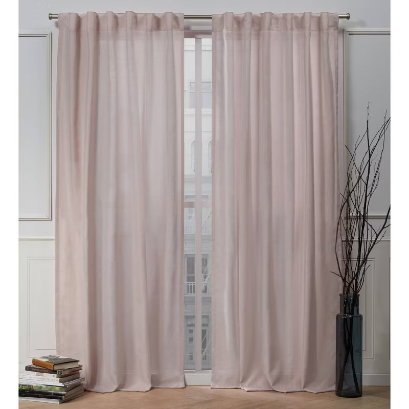 Set of 2 Nicole Miller Faux Linen Slub Textured Hidden Tab Top Curtain Panels - Nicole Miller | Target