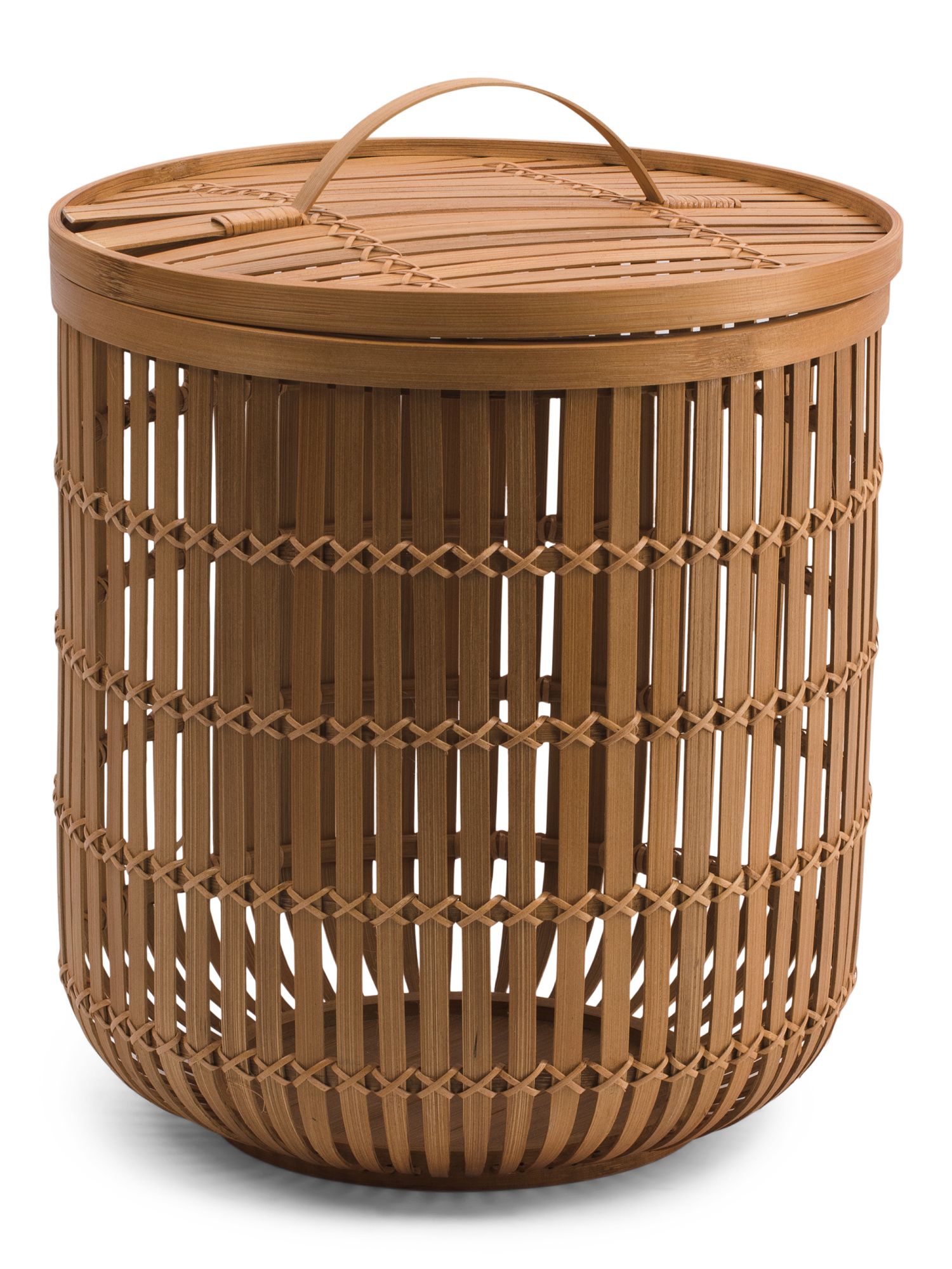 Small Alora Lidded Bamboo Basket | TJ Maxx