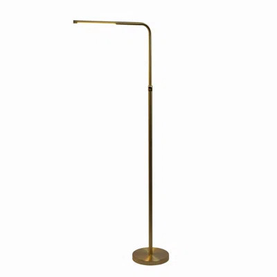 Brassed Gold Floor Lamp With On/Off Switch Adjustable Led Round Base | Wayfair North America