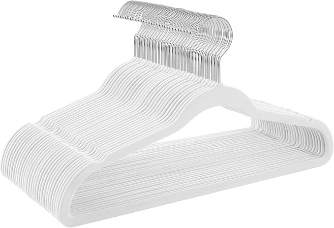 TIMMY Non-Slip Velvet Hangers - Suit & Coat (50-Pack) Ultra Thin Space Saving Heavy Duty Hangers ... | Amazon (US)