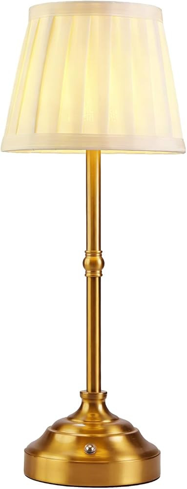 YIEONSHION Portables Cordless Table Lamp, Fabric Shade Desk Lamp, Rechargeable Battery Powered Li... | Amazon (US)