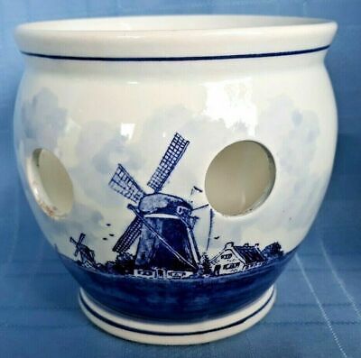 Vintage Delft Blauw Crocus Planter Strawberry Flower Pot Candle Tealight Holder | eBay US
