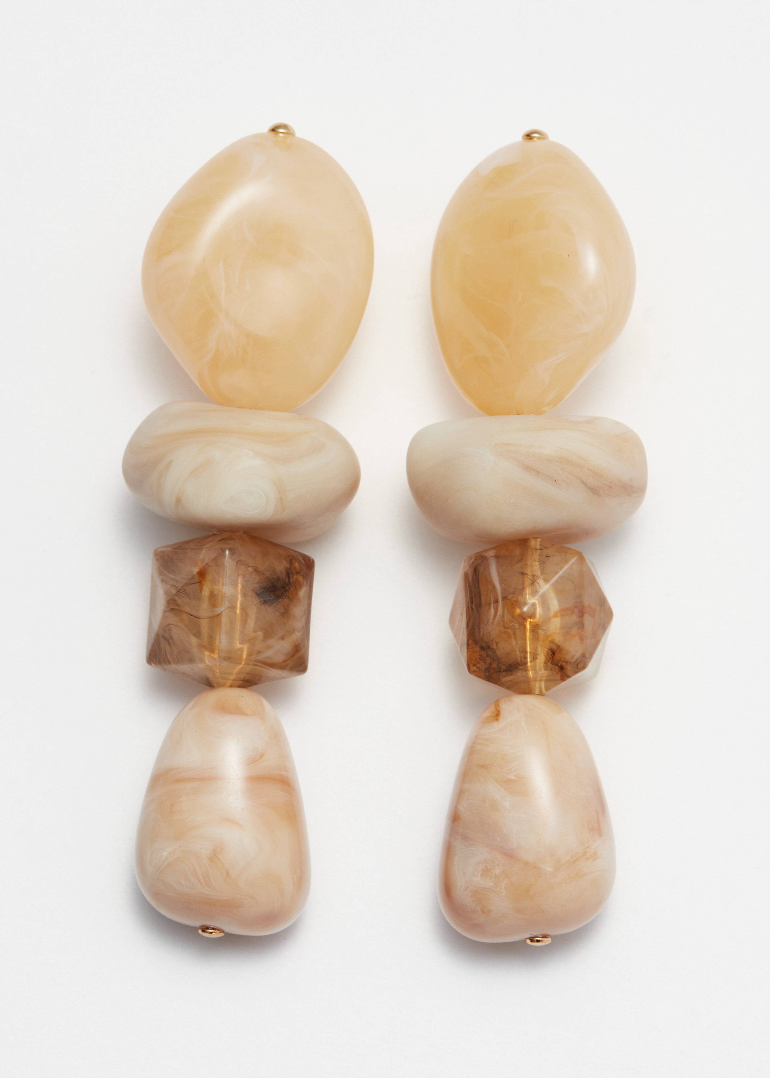 Ohrstecker mit marmorierten Perlenanhängern - Beige - & Other Stories DE | & Other Stories EU