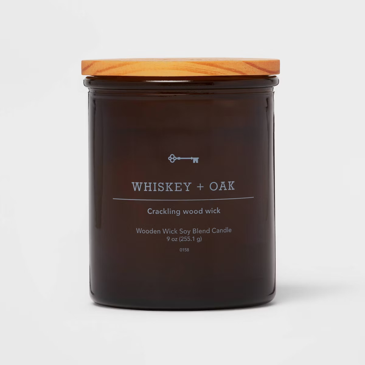 9oz Lidded Glass Jar Crackling Wooden Wick Candle Whiskey & Oak - Threshold™ | Target