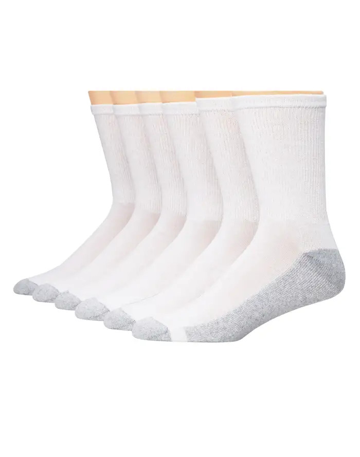 Hanes Men's Big & Tall Cushion Crew Socks 6-Pack | Hanes.com
