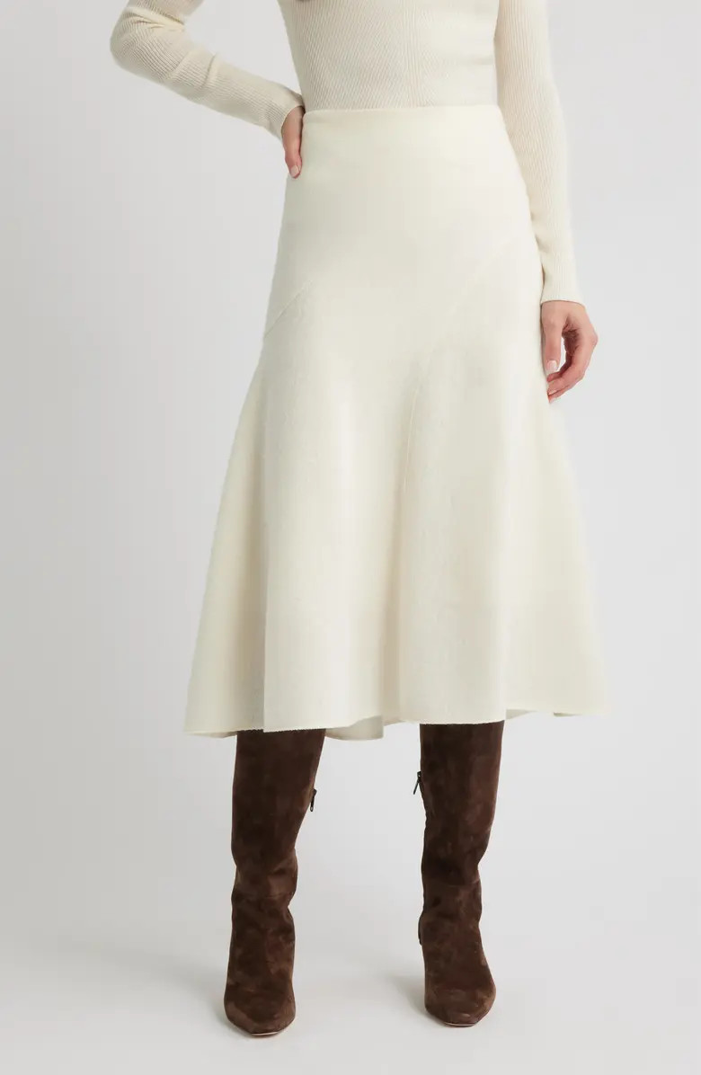 Vicena Maxi Woven Boiled Wool Skirt | Nordstrom