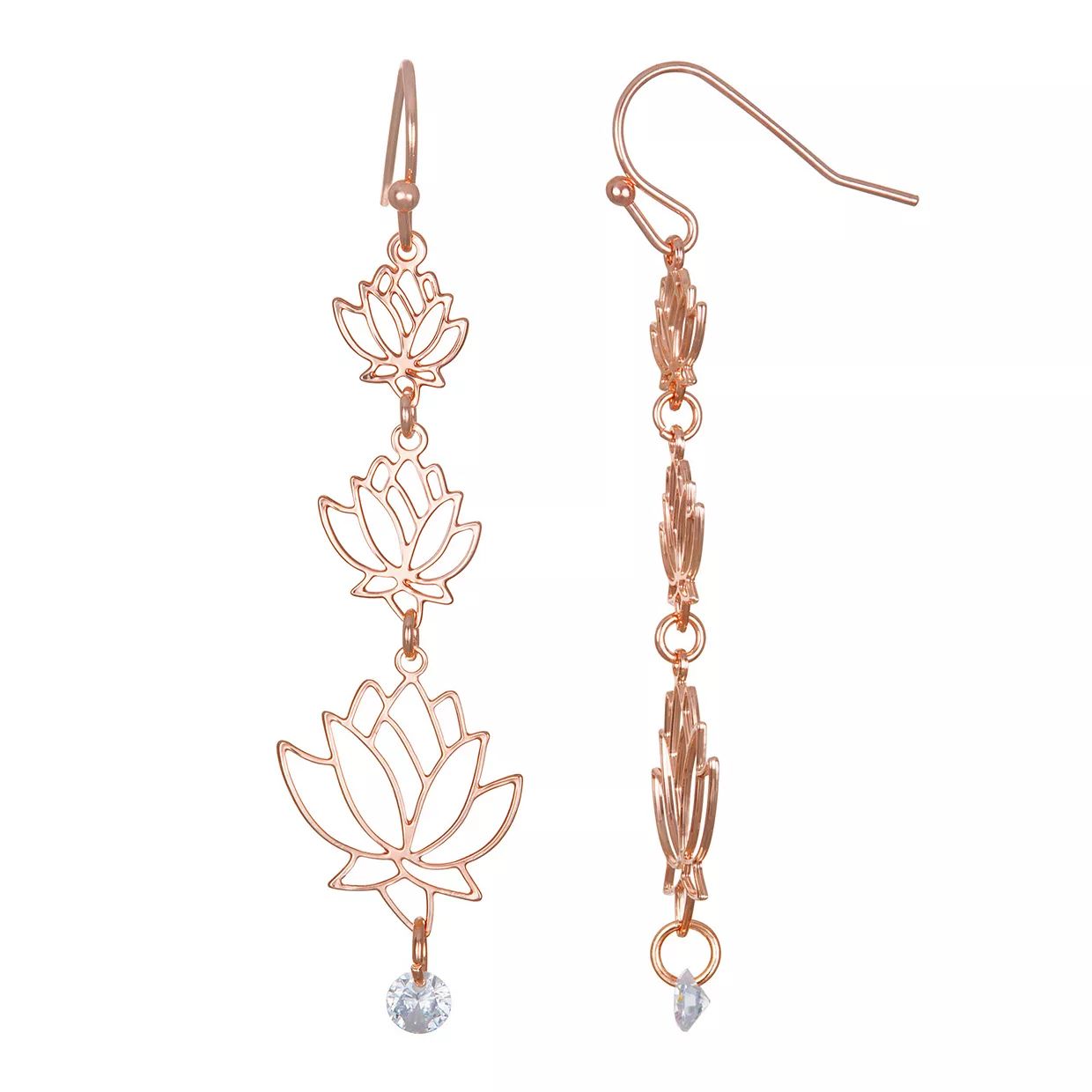 LC Lauren Conrad Polished Lotus Linear Drop Earrings | Kohl's
