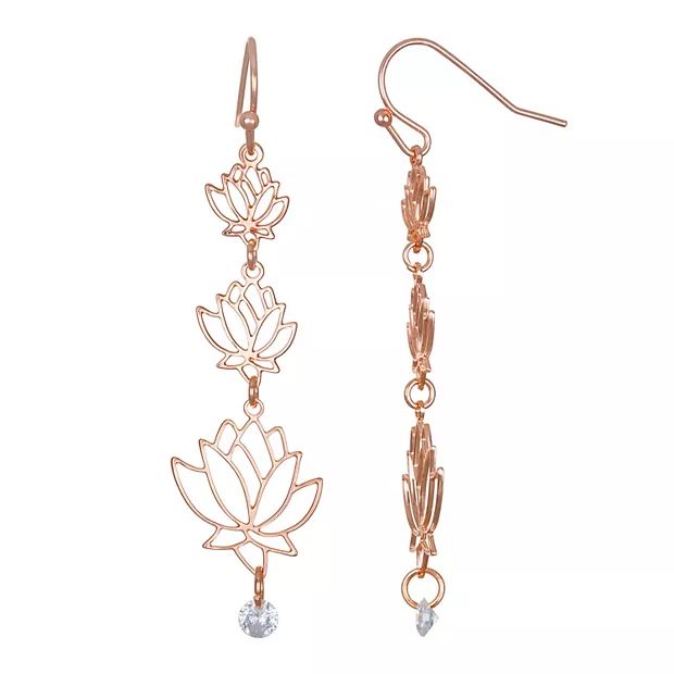 LC Lauren Conrad Polished Lotus Linear Drop Earrings | Kohl's