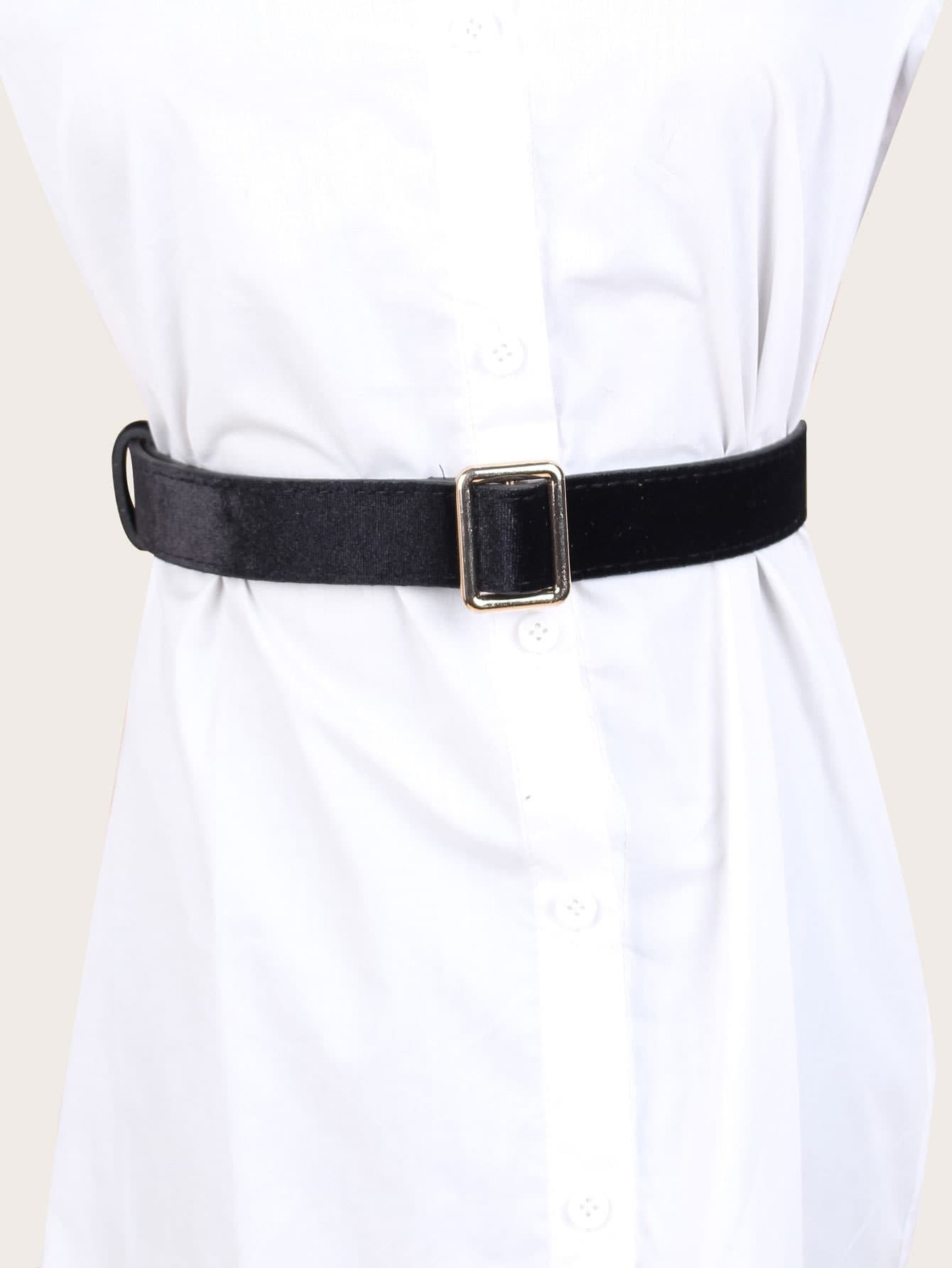 Geometric Buckle Suede Belt | SHEIN