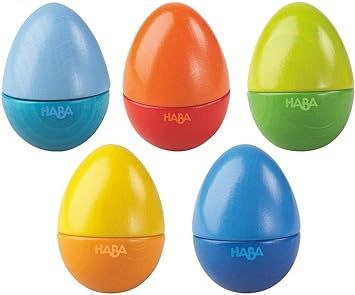 HABA Musical Eggs - 5 Wooden Eggs with Acoustic Sounds (Made in Germany) | Amazon (US)