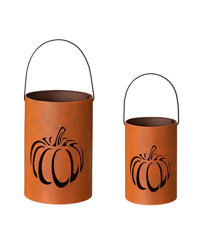 Glitzhome Set of 2 Pumpkin Bucket & Reviews - Macy's | Macys (US)