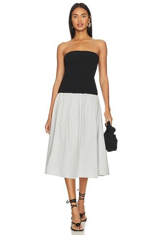 WeWoreWhat Ribbed Cotton Midi Dress in Black & Mist from Revolve.com | Revolve Clothing (Global)