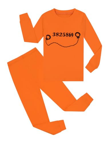 Joyond Kids Prisoner Pajamas Toddler Boys Girls Inmate Costume Pjs for Halloween Party, 12Years | Amazon (US)