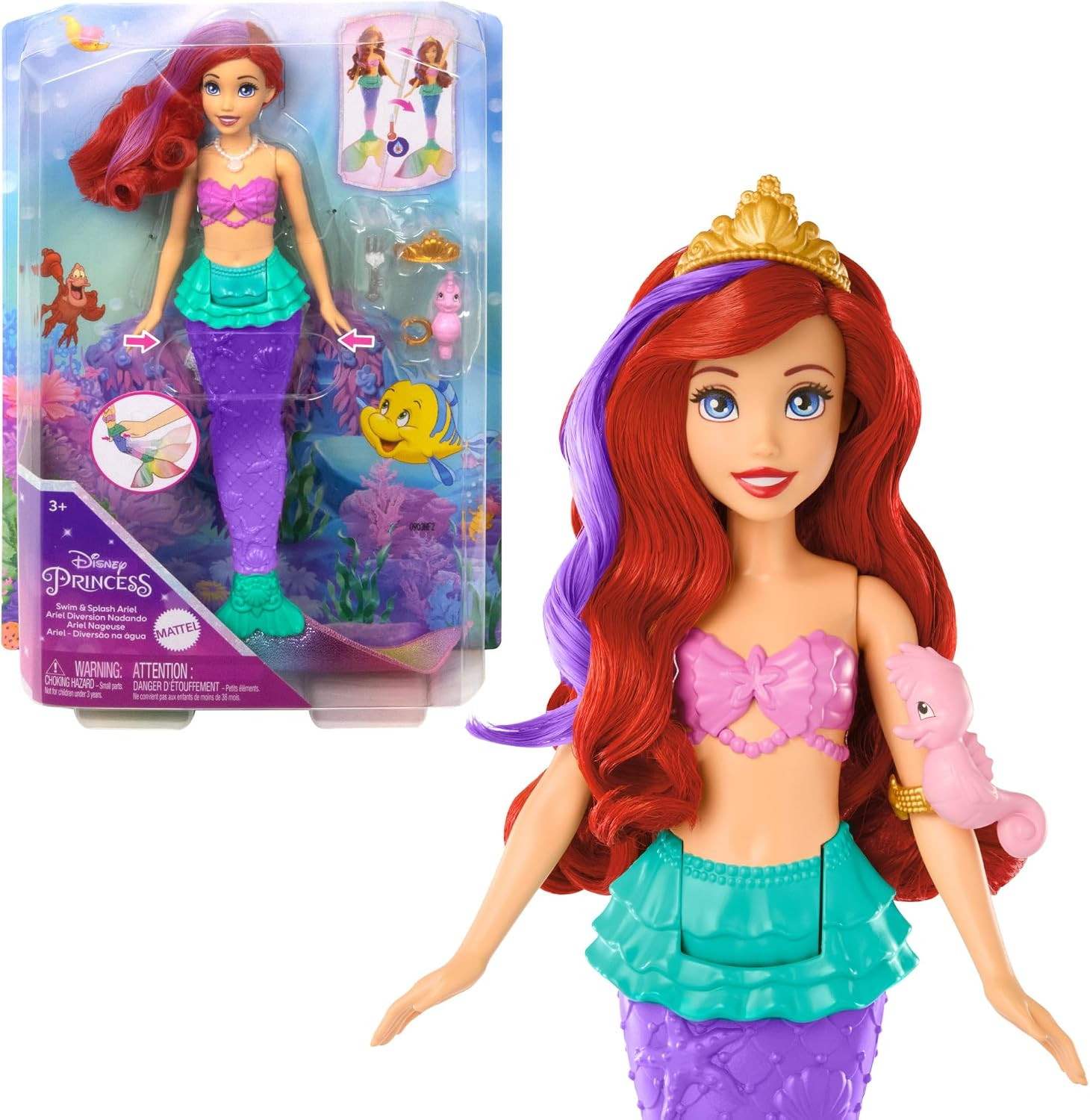 Mattel Disney Princess Ariel Swimming Mermaid Fashion Doll | Amazon (UK)