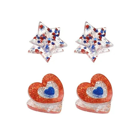 Way to Celebrate Americana Patriotic Mini Hair Clip Set | Walmart (US)