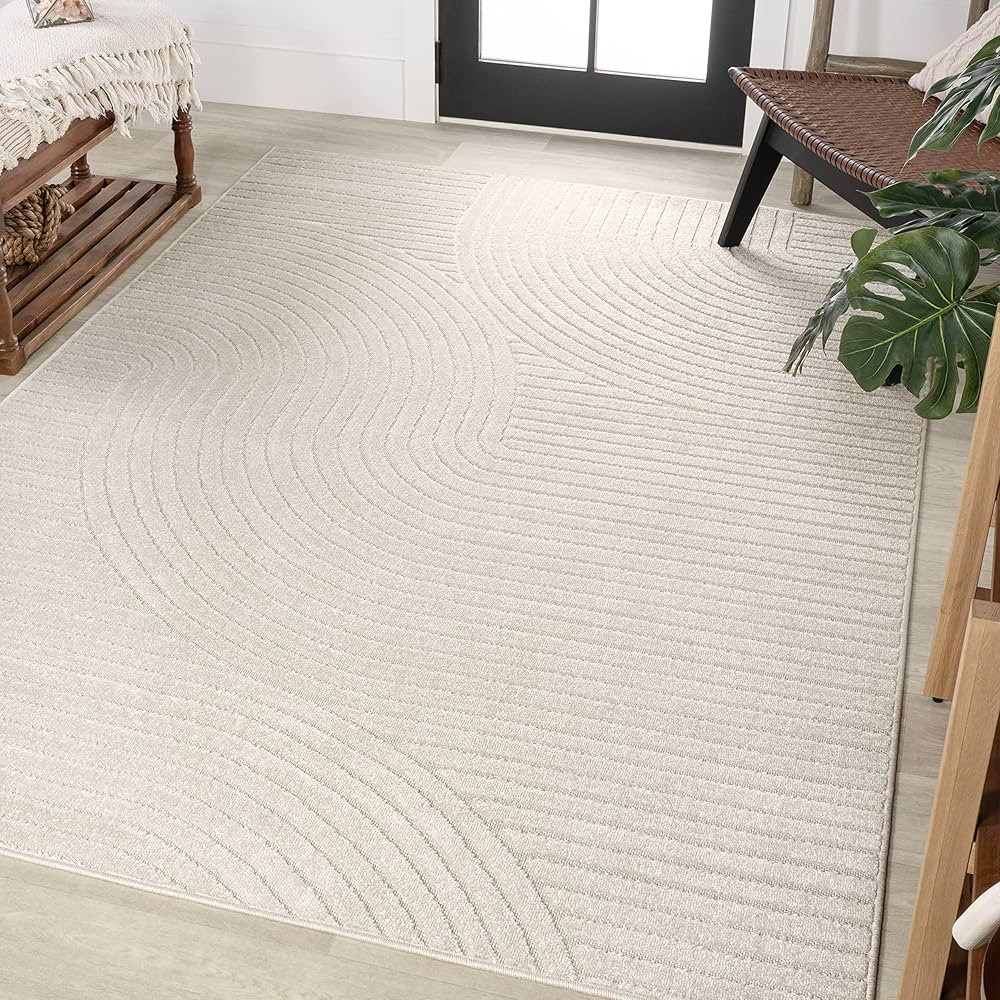 JONATHAN Y SCN100B-8 Skagen High-Low Minimalist Curve Geometric Indoor Area Rug, Modern, Contempo... | Amazon (US)
