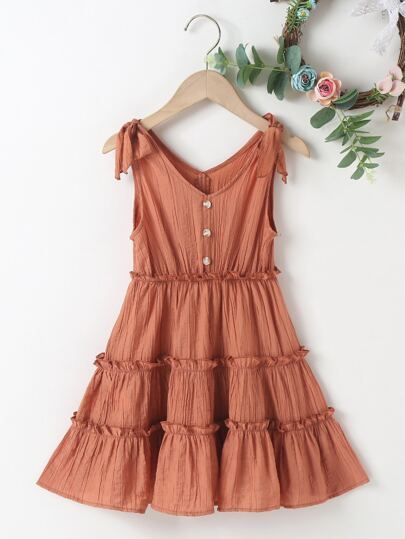 Toddler Girls Frill & Ruffle Trimed A-line Dress | SHEIN