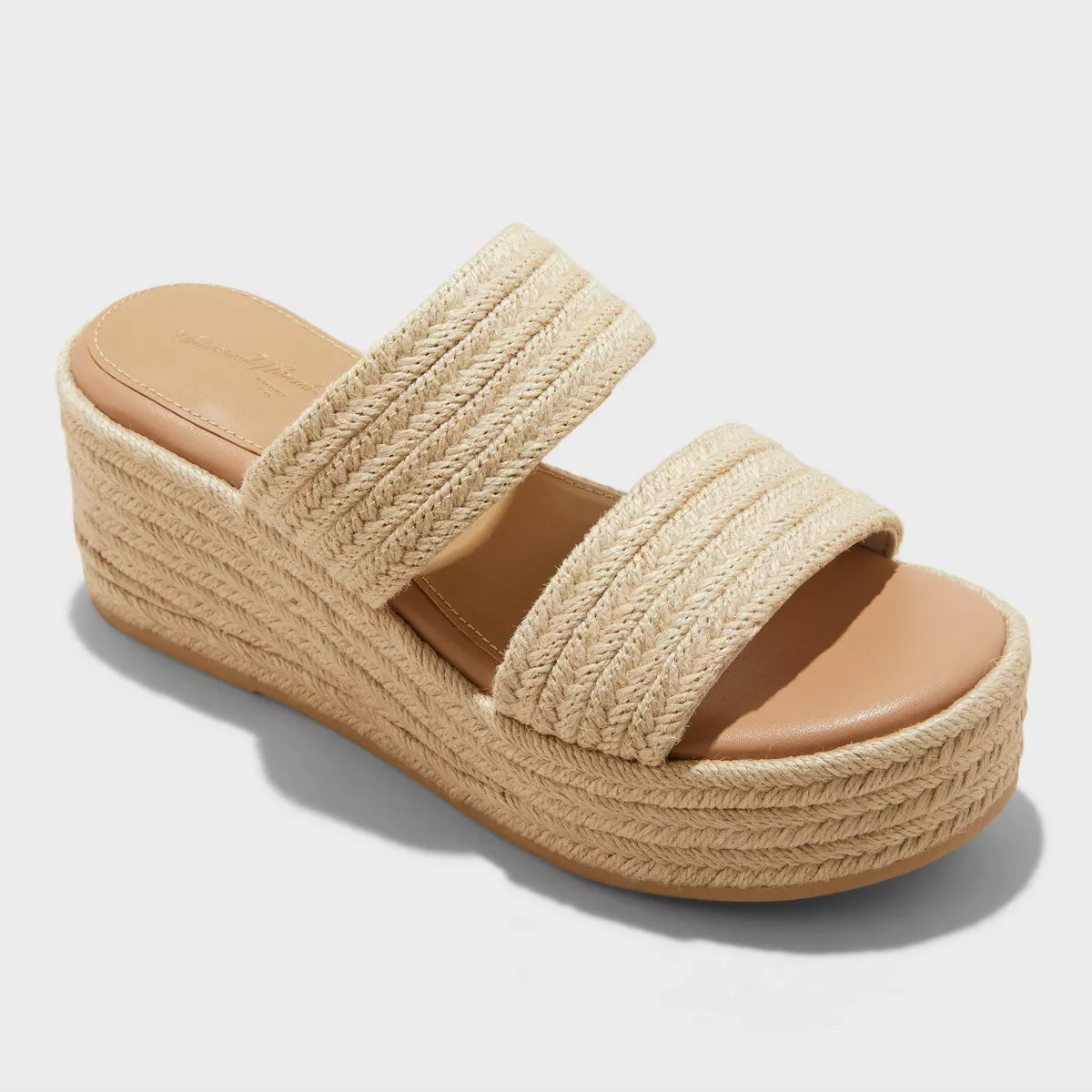 Women's Kayli Jute Two Band Wedge Heels - Universal Thread™ Tan | Target