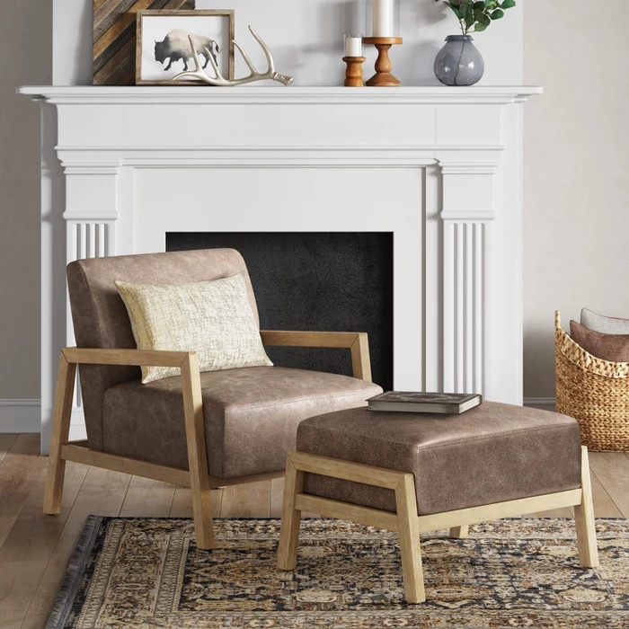 Bedford Rustic Ottoman Dark Brown - Threshold™ | Target