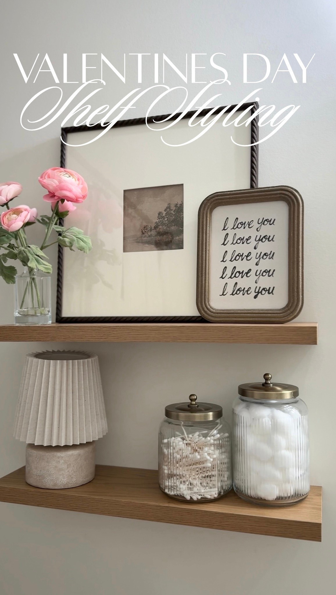 A touch of Valentine’s Day on my floating shelves! 

!! The two framed pieces are from hobby lobby !!

Shelf styling, bathroom styling, floating shelves, Valentine’s Day, decor, above toilet decor

#LTKValentine #LTKSeasonal #LTKHome