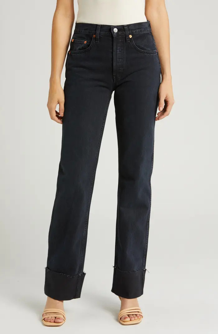 High Waist Cuff Narrow Leg Jeans | Nordstrom
