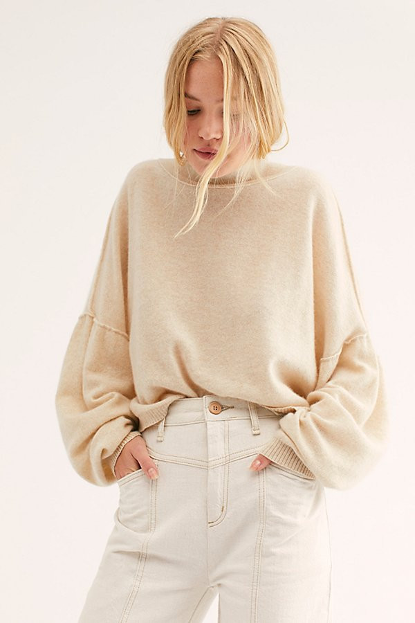 So Low So High Cashmere Sweater by Free People, Champagne, L | Free People (Global - UK&FR Excluded)