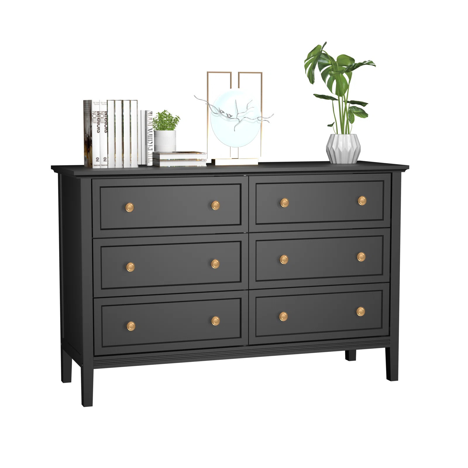Edelin 6 Drawer 47.25" W Double Dresser | Wayfair North America