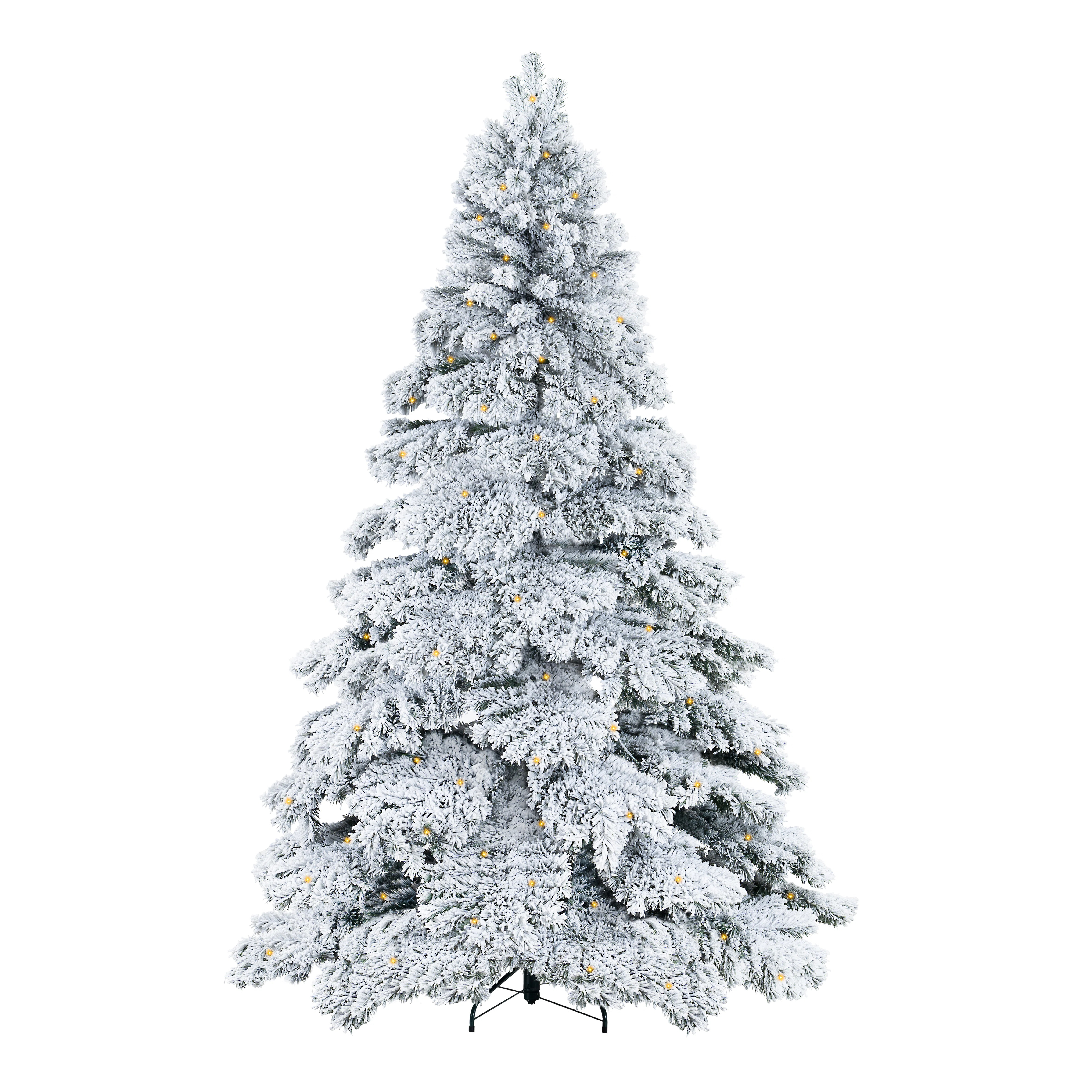 Traditional Snow Flocked Christmas Tree with Lights, Prelit with Stand | Birch Lane