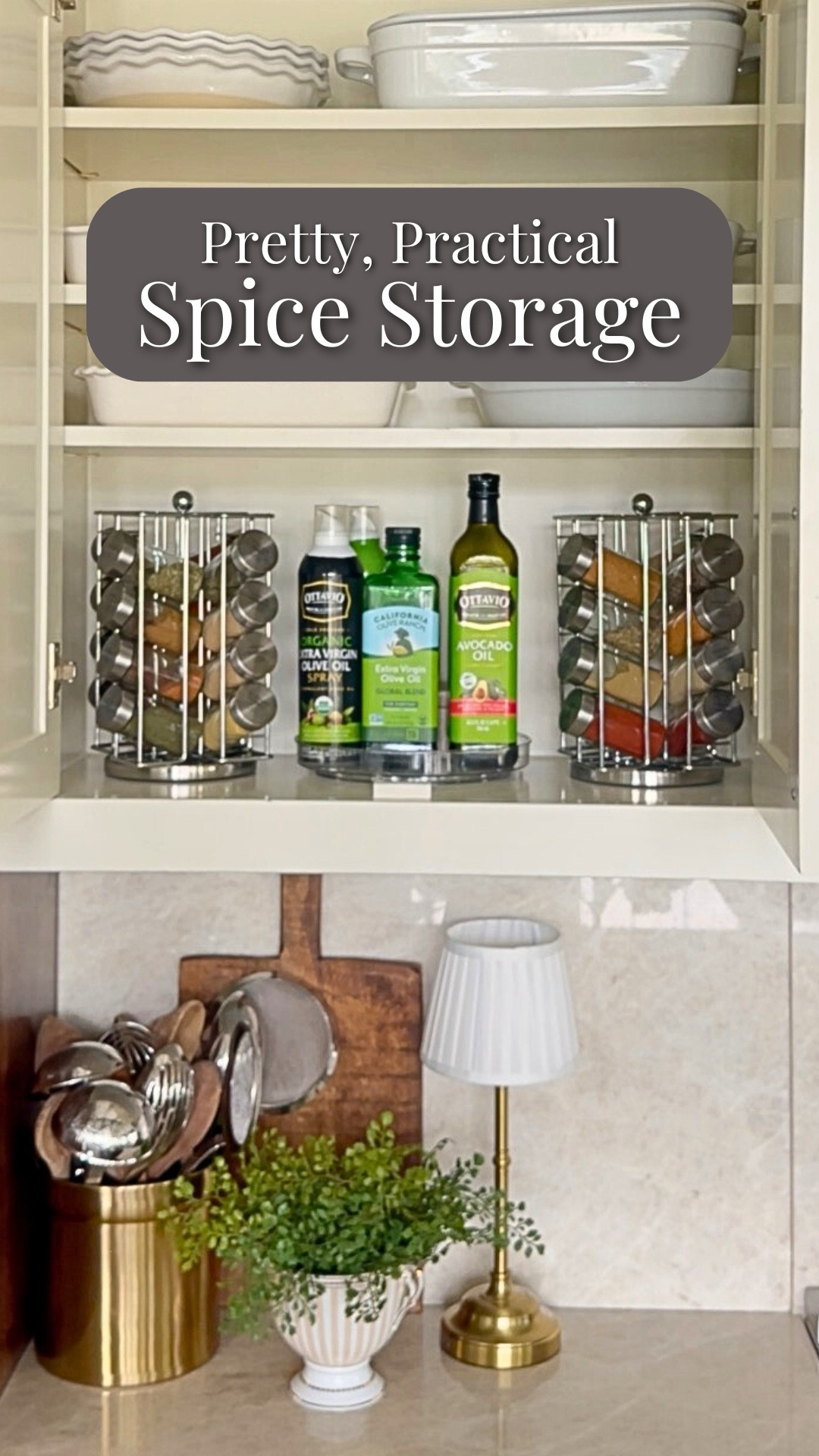 Finally ditched the spice rack that didn’t work.
This setup? Actually makes cooking easier.
✔️ Lazy Susan base
✔️ Clear glass jars
✔️ Custom labels for only what we use
No clutter. No expired jars. Just a system that works. Unfortunately the exact labels I used are from Etsy and there is no way to link them, but check these cute Amazon label finds!
🧂 Everything linked below!

#SpiceStorage 
#KitchenOrganization #TheAnthonyHome #LTKhome #OrganizedLife


#LTKHome