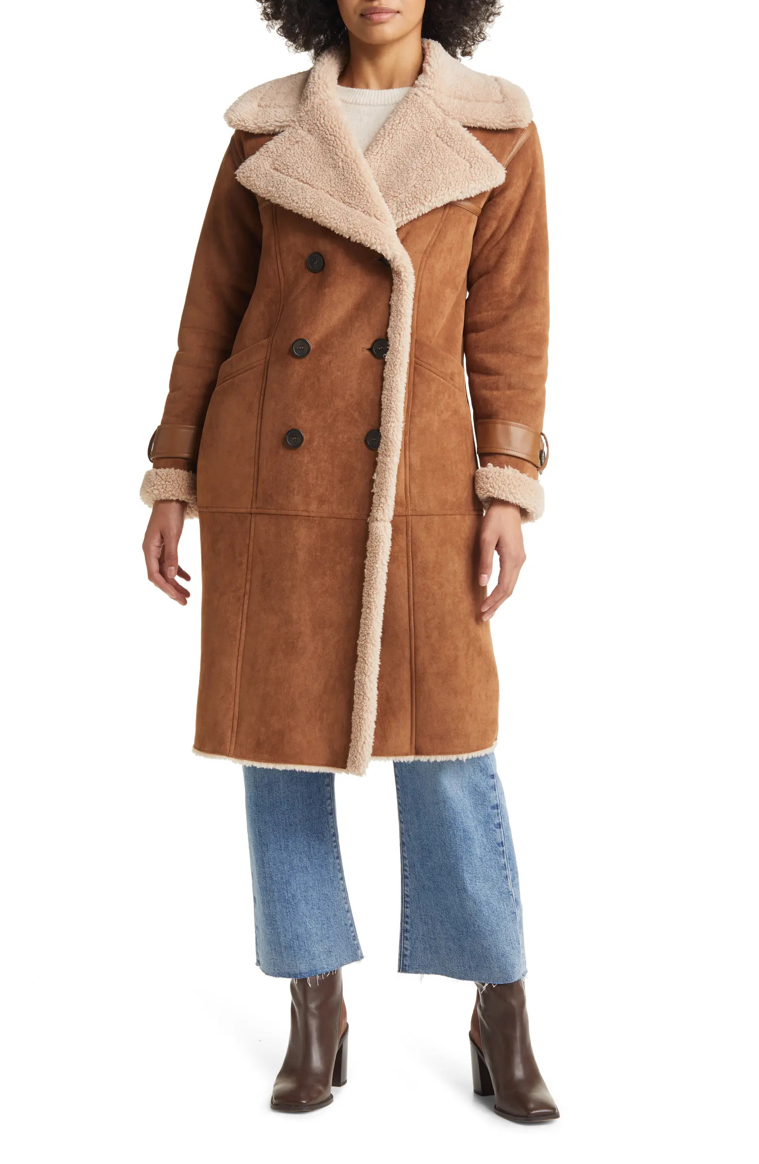 Faux Shearling Longline Coat | Nordstrom