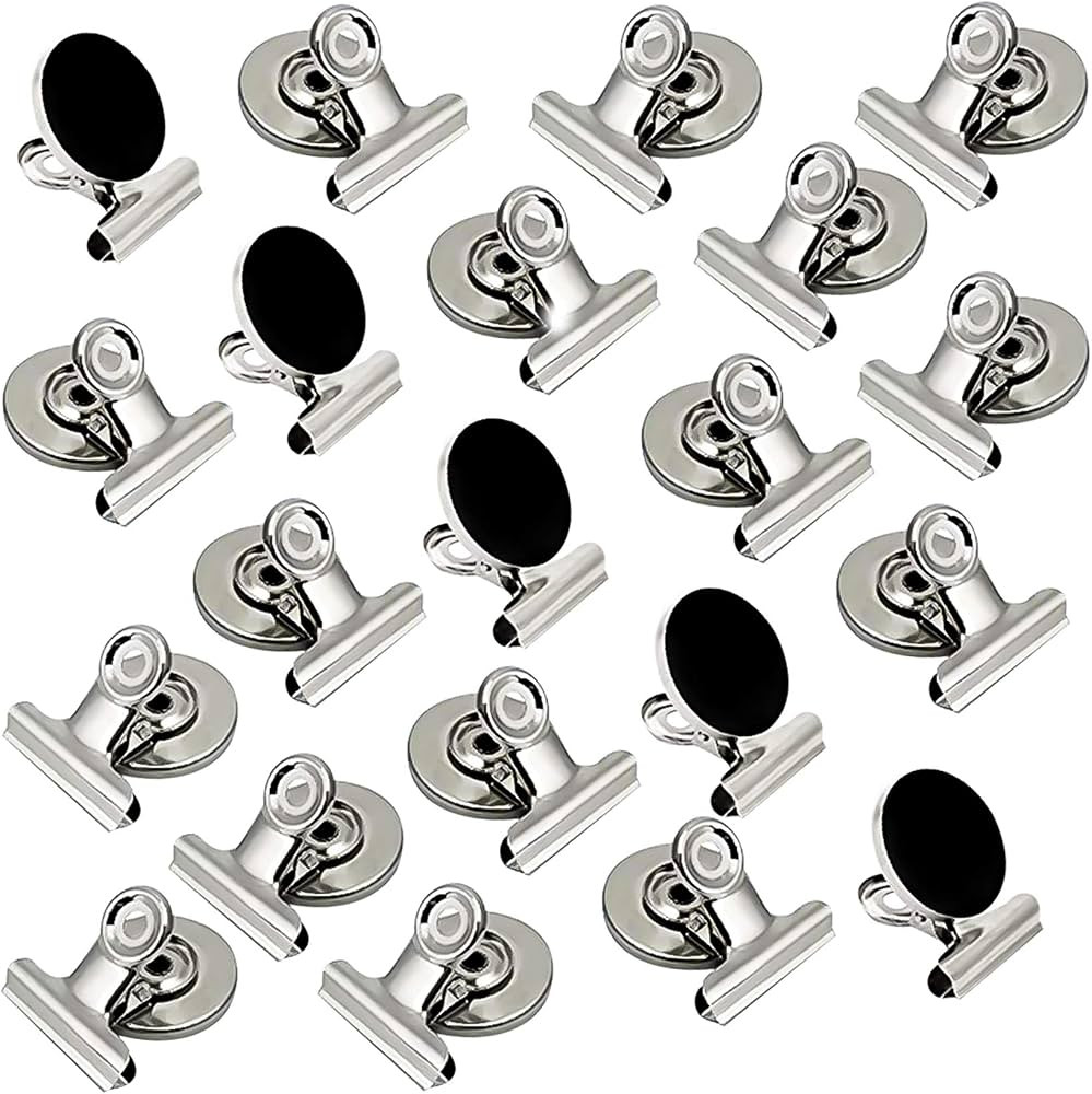 20 Pack Fridge Refrigerator Magnets, Strong Magnetic Clips for Whiteboard, Office, Locker, Photo ... | Amazon (US)