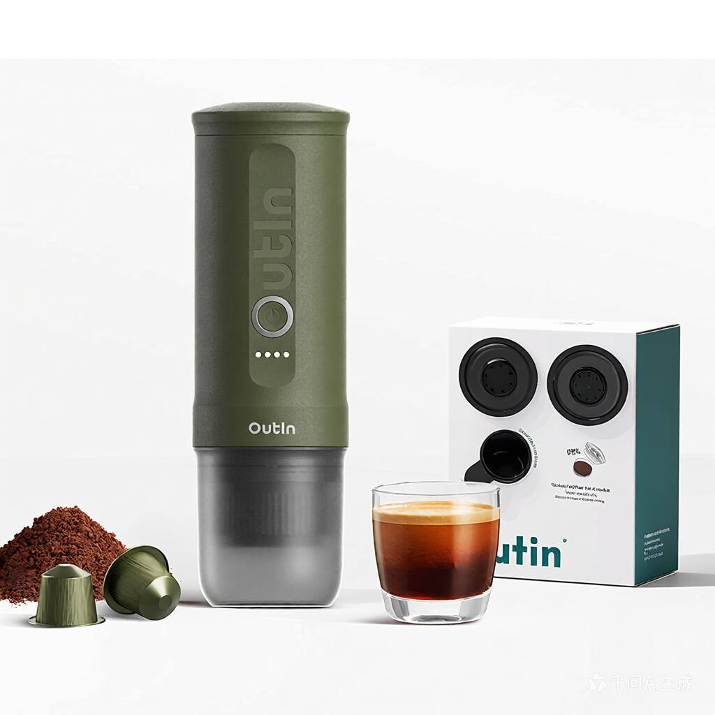Outin - Nano Portable Electric Espresso Machine with 5-in-1 Filter Baskets Kit - Forest Green | Best Buy U.S.
