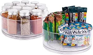 Lazy Susan Turntable - Clear Acrylic, Rotates 360 Degrees. Easily Organize Your Fridge, Cabinet o... | Amazon (US)