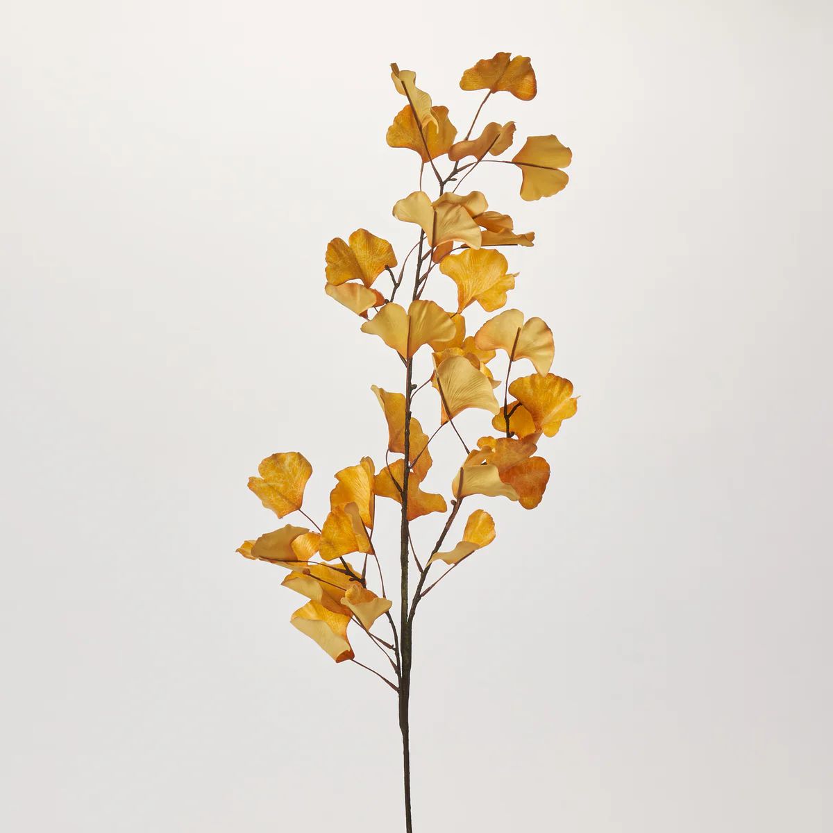 Golden Yellow Silk Ginkgo Leaf Branch Spray - 33" | Darby Creek Trading