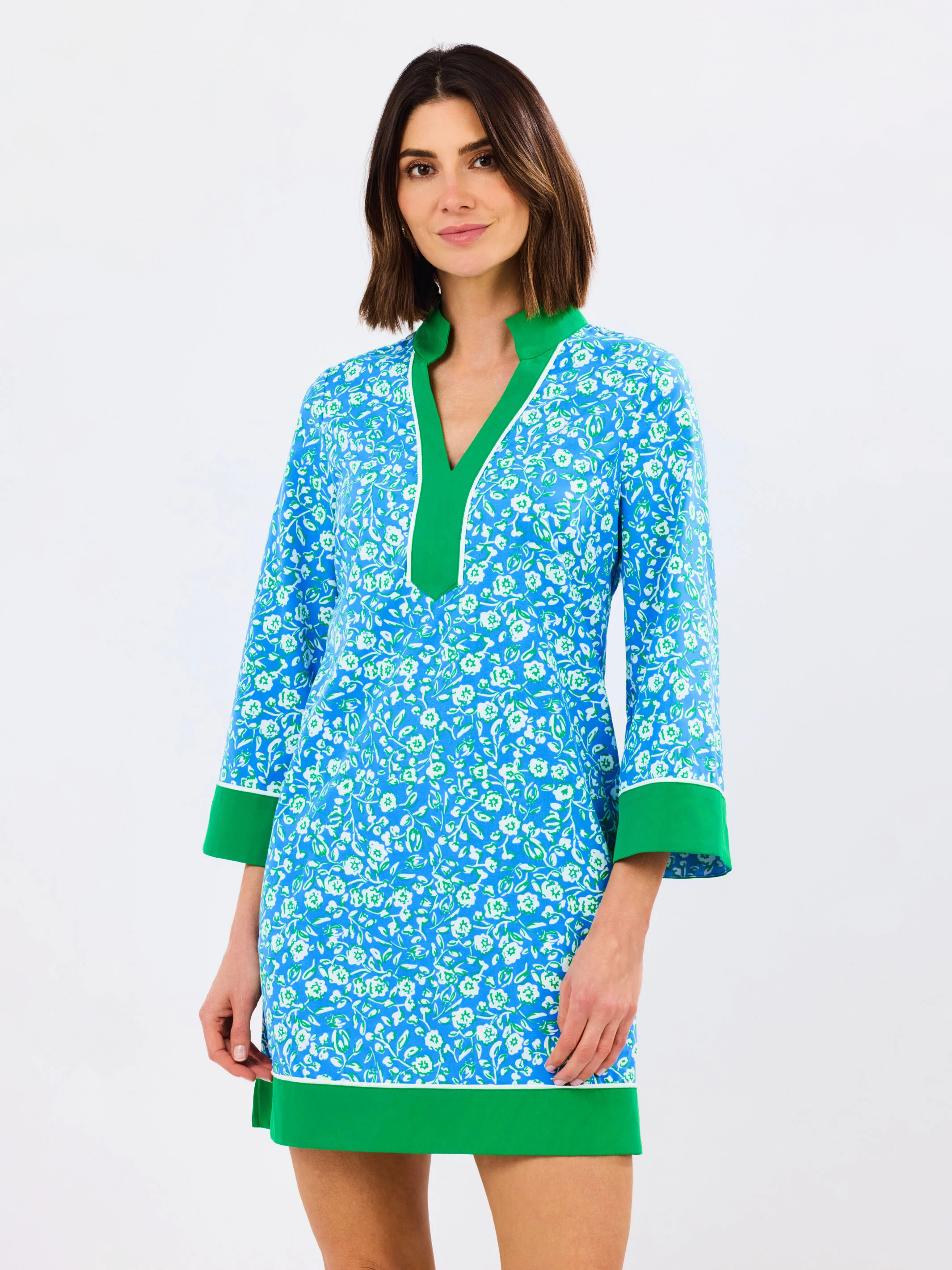 Brenda Dress | Meadow Line Blue | Mary Square