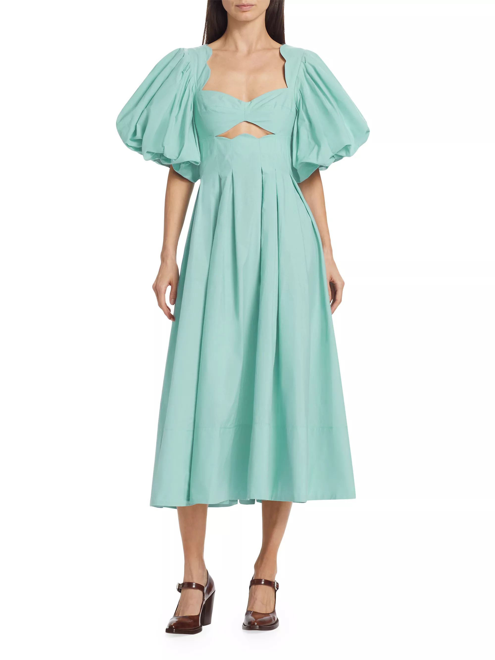 Cotton Cut-Out Midi-Dress | Saks Fifth Avenue