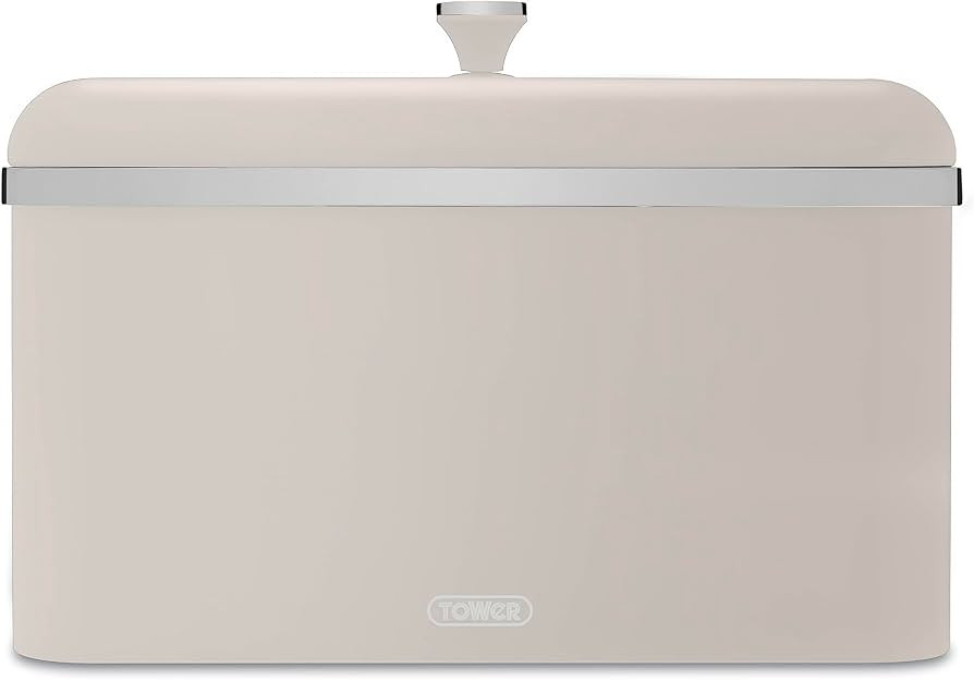 Tower T826130MSH Cavaletto Bread Bin with Removable Lid, Large Capacity, Durable Steel Body, Latt... | Amazon (UK)