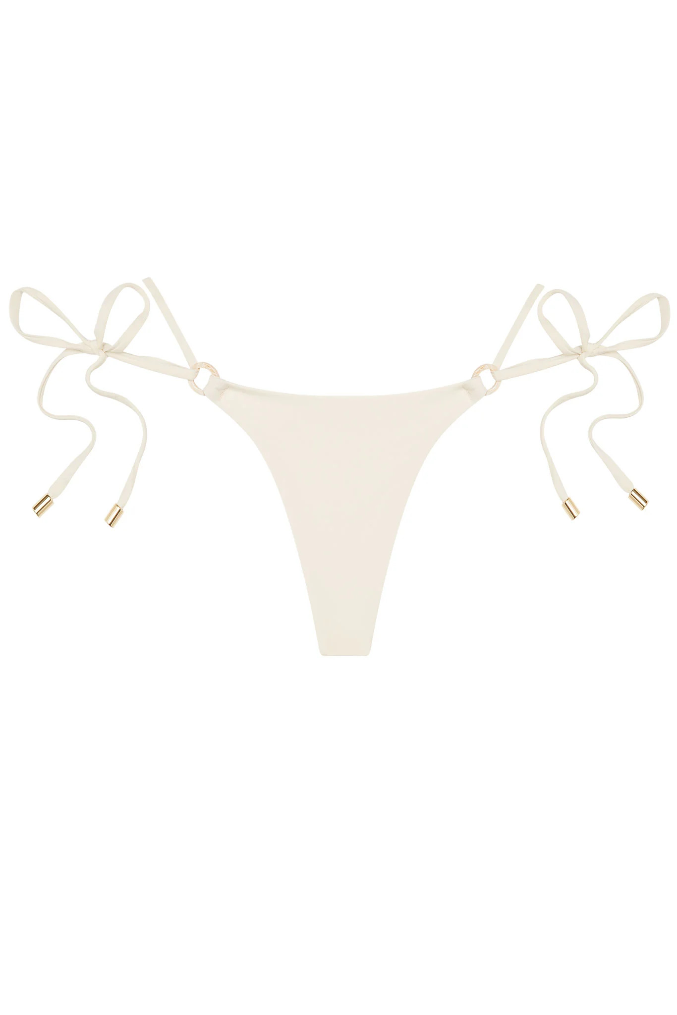 Hanalei Bottom - Ivory w/ Pearl Ring | Monday Swimwear
