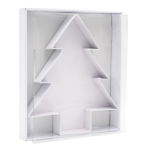 12.5inch Fillable Paper Mache Number Letter Cardboard Cutouts Charcuterie Board Food Sweet Cupcake Tray Party Decorative Box (Tree Shape, White) | Amazon (US)