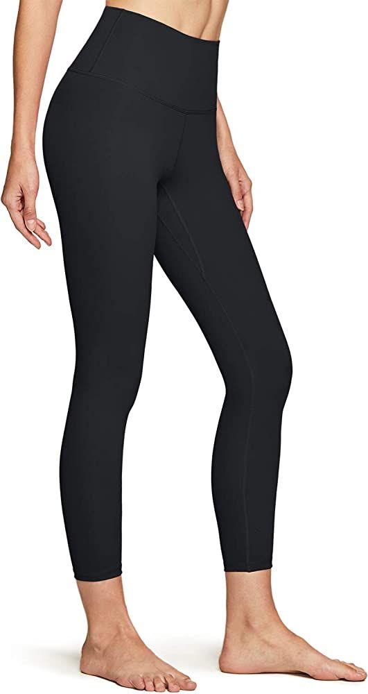 TSLA Women's Yoga Pants with Hidden/Side Pocket, Lightweight Workout Running Tights, Capri 4-Way Str | Amazon (US)