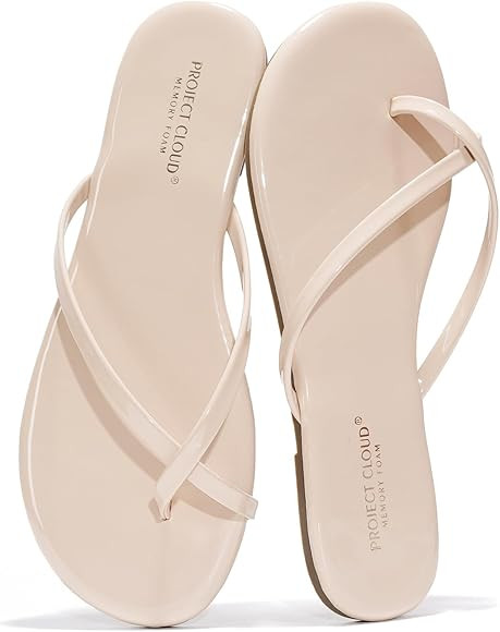 Project Cloud Flip Flops for Women Footwear - Memory Foam and Lightweight Beach Essentials Flat S... | Amazon (US)