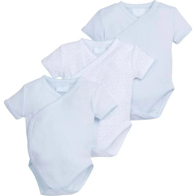 Little English | Set of 3 Onesies, Light (Blue, Size New Born) | Maisonette | Maisonette
