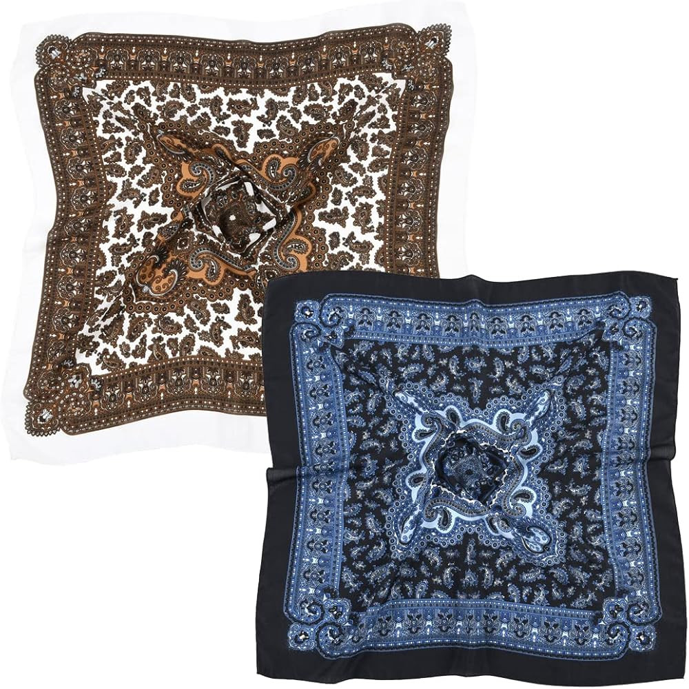 K-Elewon 27.5” Women Medium Square Scarf Head Scarf- 2PCS Neck Scarf Hair Scarf Head Sleeping W... | Amazon (US)