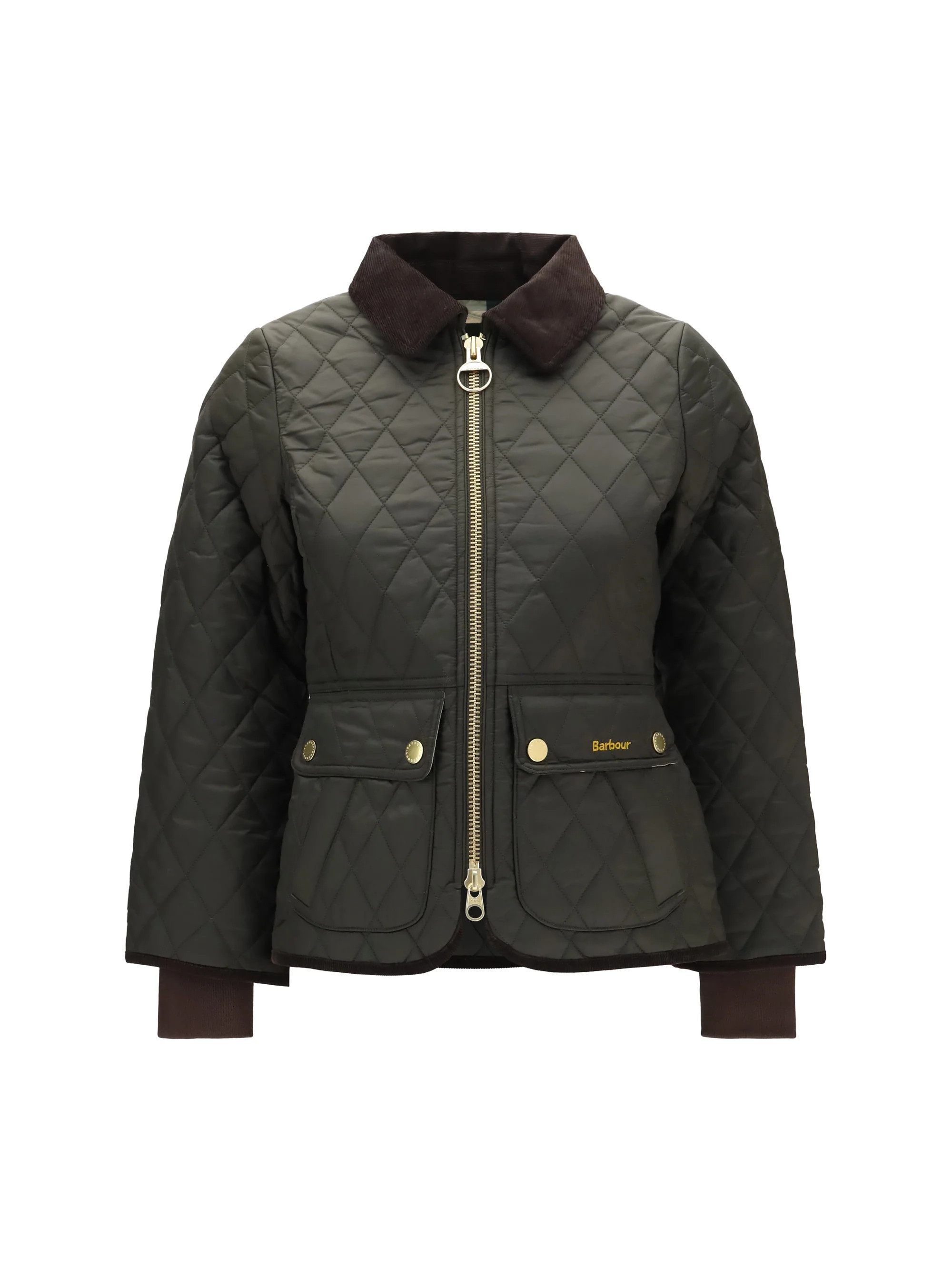Barbour Diamond-Quilted Down Jacket — Green | Italist Inc.